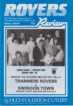 Tranmere Rovers v Swindon Town Match Programme 1983-10-17